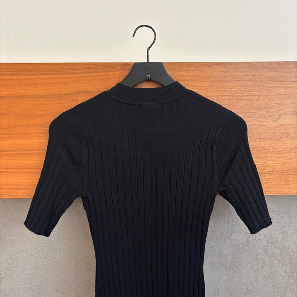 NWT Abercrombie & Fitch Black Ribbed Mini Dress, Size XS - Picture 6 of 8
